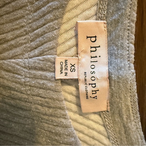 Philosophy Light Gray Ribbed Knit Top - Picture 1 of 3